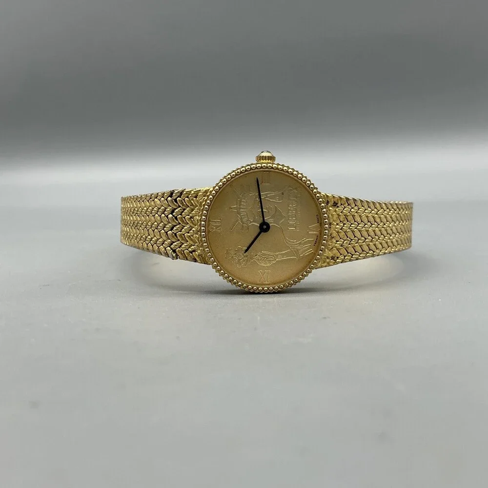 Vintage Statue Of Liberty Womens Watch 24mm Gold Tone Bracelet New Battery